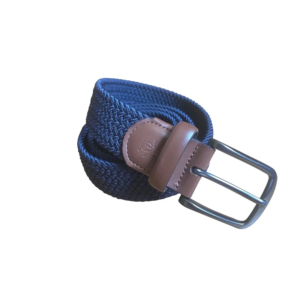 Original Penguin Mens Belt Leather Trim L Preppy Dadcore Golf Heritage Coastal
